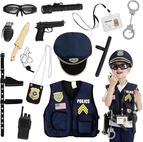 Police officer costume set for kids